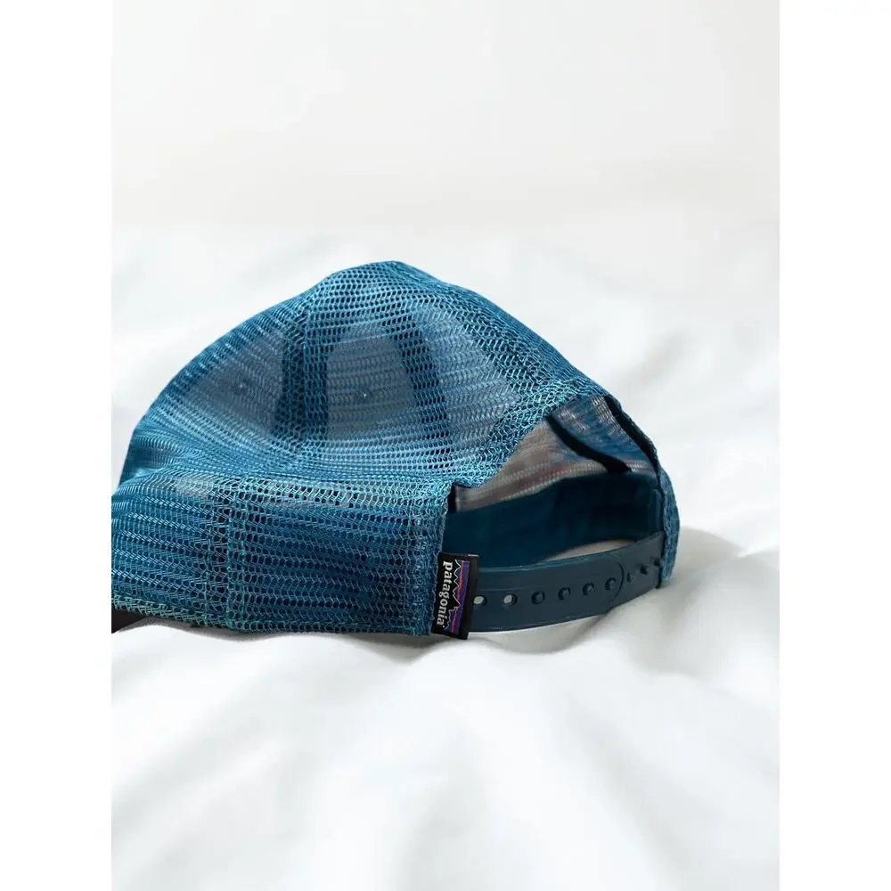 Patagonia Fitz Roy Trucker Hat Khaki Teal Mesh Snapback Adjustable One Size